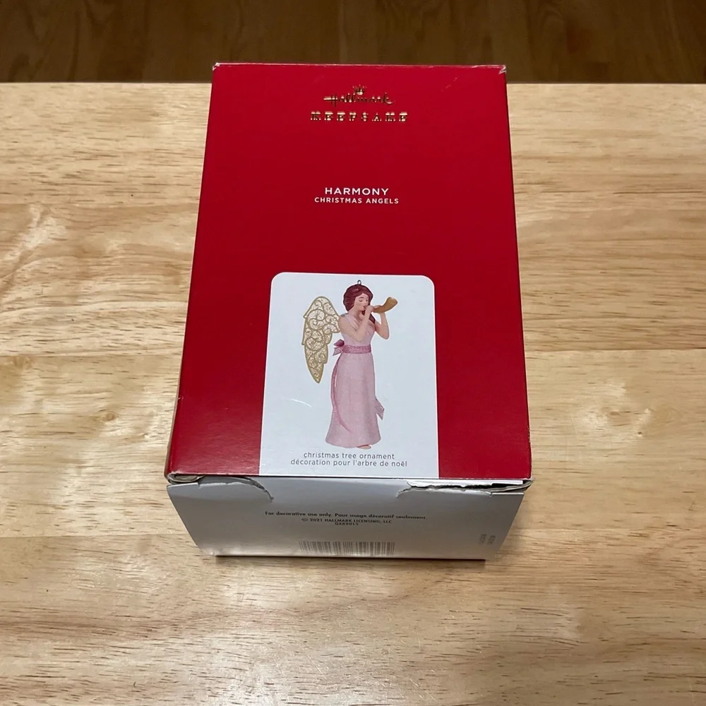 Hallmark Keepsake Harmony Christmas Angels with Pink Glitter Dress & Gold Wings